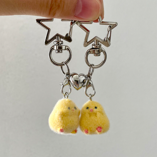 Fuzzy Chick Keychain - Matching